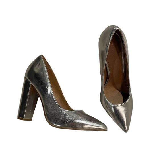 ASOS Phantom silver pointed toe wedge heels size 5.5 - Picture 1 of 6